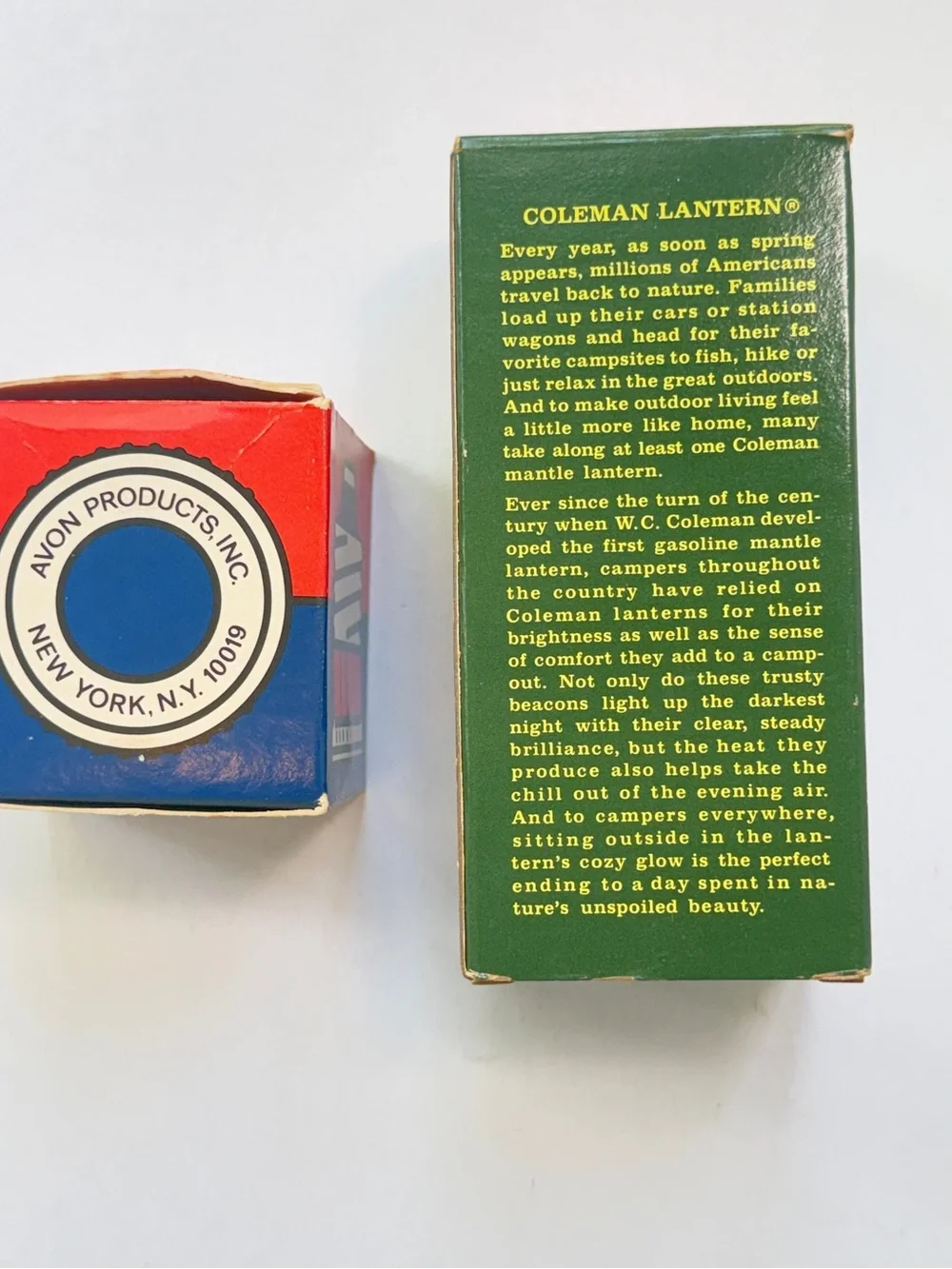 VTG Avon Lot Of 2 - Right Connection 1970s and Coleman Camping Lantern, NOS
